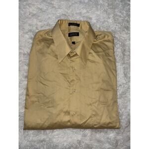 Arrow Sateen Men’s Sz. XL 17 ( 34/35) Gold Button Down. Great Top